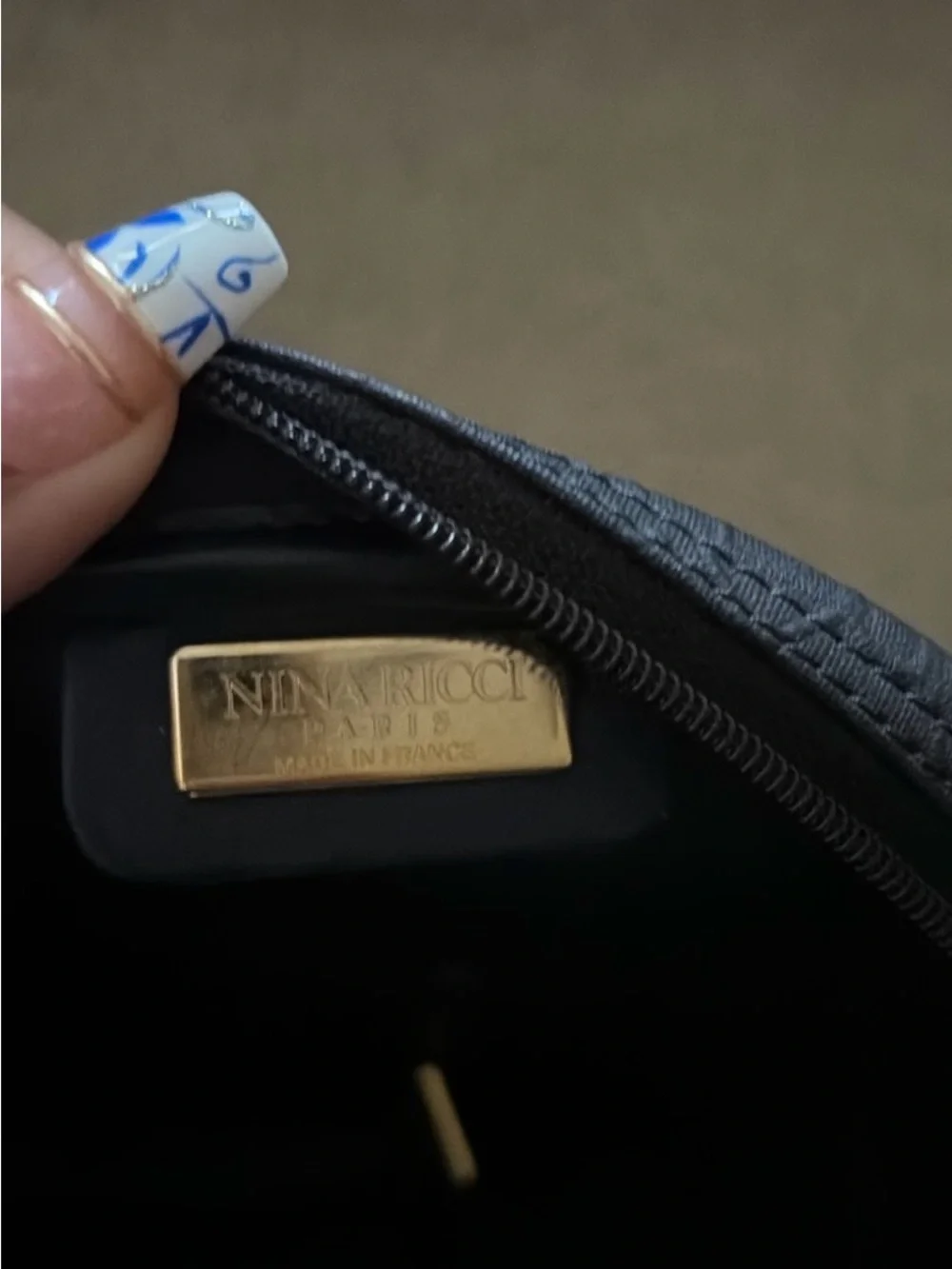 Nina Ricci Black Round Crossbody with Gold Bow Accent with COA